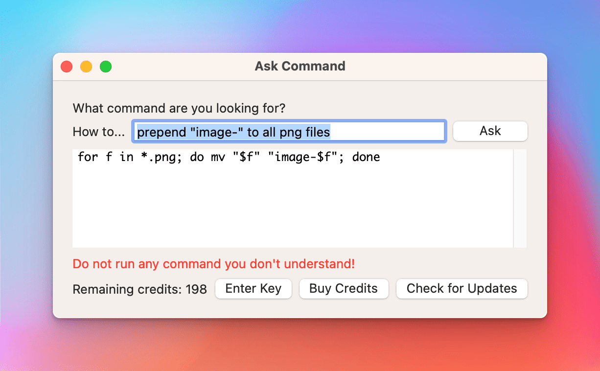 Demo of Ask Command